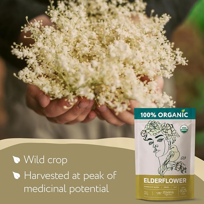 Super Value Pack 5 LB - Organic Elderflower Tea - Respiratory Health Tea, Immune Support - Allergy Relief