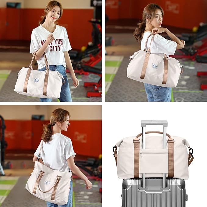 Travel Duffel Bag,Sports Tote Gym Bag,Shoulder Weekender Overnight Bag for Women