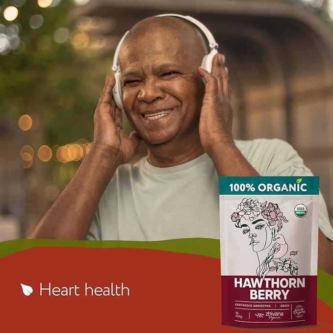 Hawthorn Berry Tea Organic (8 oz.) - Dried Hawthorne Berries - Hawthorn Tea for Blood Pressure Balance - Herbal Remedy for Healthy Heart