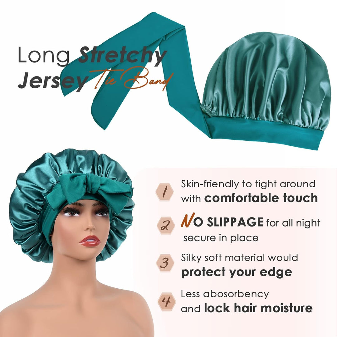 Silk Bonnet for Sleeping | Double Layer Satin Lined | Purple Hair Protection