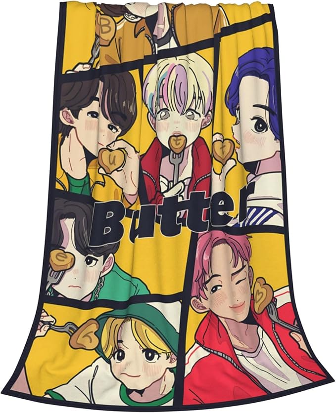 Blanket 50"X60" Soft and Comfortable Warm Fleece Throw Full Picture of Idol Group Blankets Yoga Blankets Beach Blanket Picnic Blankets for Dorm Room Decor Sofa Bed Camping Travel All Season