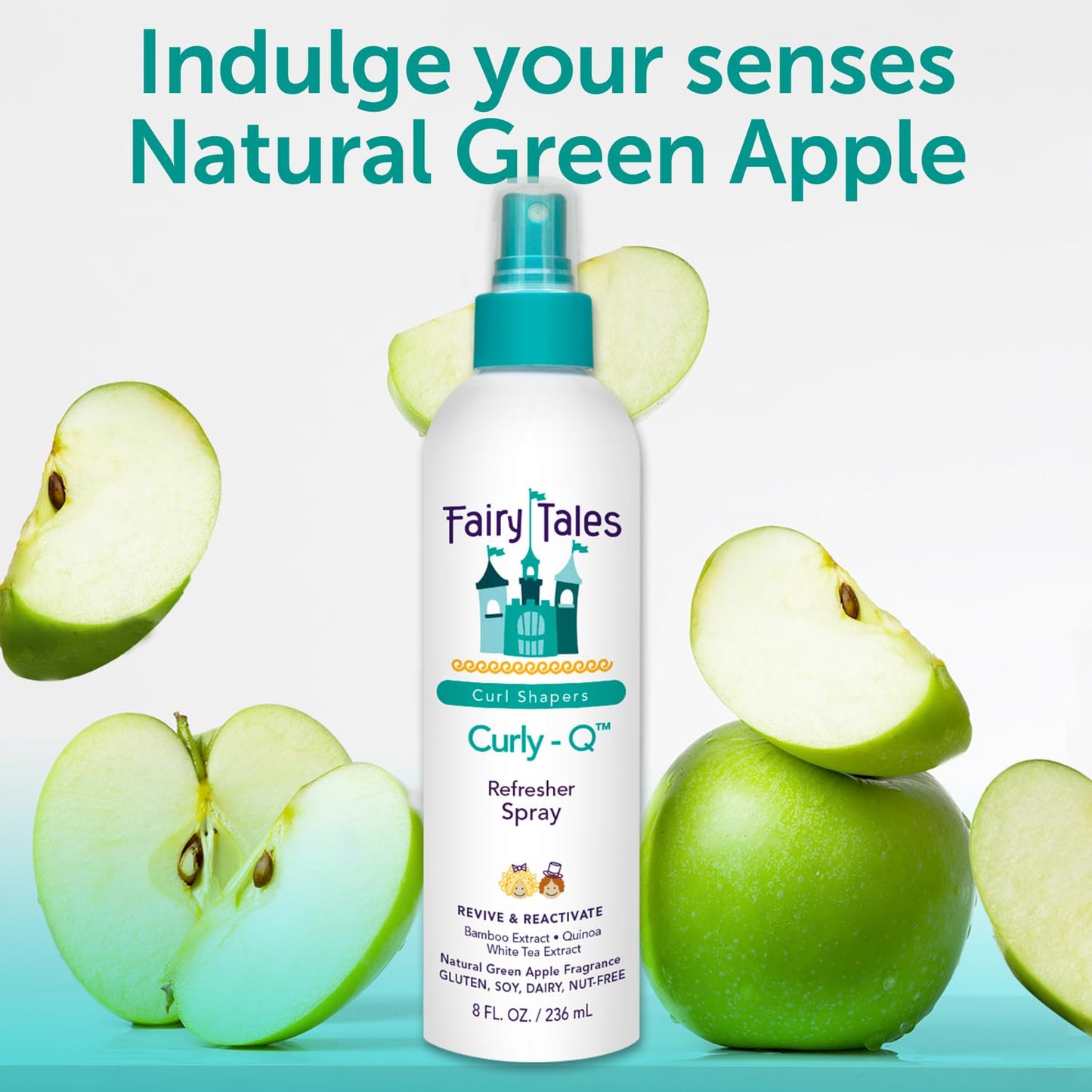 Fairy Tales Curly-Q Curl Refresher for Kids - Lightweight Spray to Define Curls, Add Bounce and Reduce Frizz - 8oz