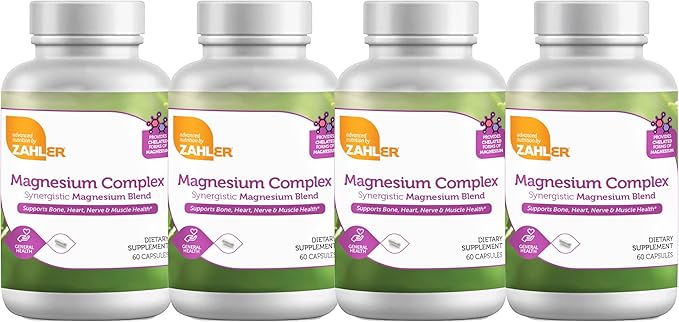 Zahler Magnesium Complex Synergistic Magnesium Blend, Supports Bone, Heart, Nerve and Muscle Health, 240 Capsules.