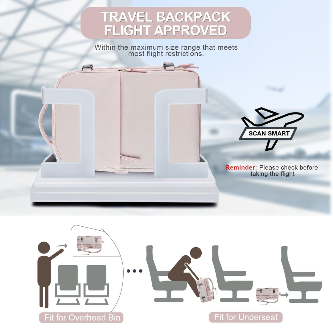 Expandable Backpack For Traveling On Airplane Carry On Backpack For Women Men Airline Approved Personal Item Bag For Airlines Gym Bag For Women Men With Shoe Compartment Waterproof Laptop Backpack