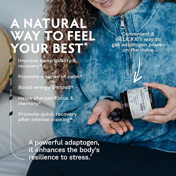 Ashwagandha KSM-66 Gummies for Adults - Pure Organic Root Extract Ayurvedic Supplement Gummy for Men & Women, Focus Mood Support Increase Energy Strength 600mg of Natural KSM66 for Superior Absorption