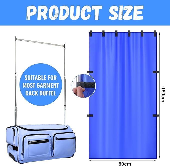 RunNico 59'' x 31.5'' Privacy Curtain for Dance Bag, Portable Dancer Changing Curtain with Storage Bag, Backstage Privacy Changing Room for Training Competition Backstage Outdoor Camping (Blue)