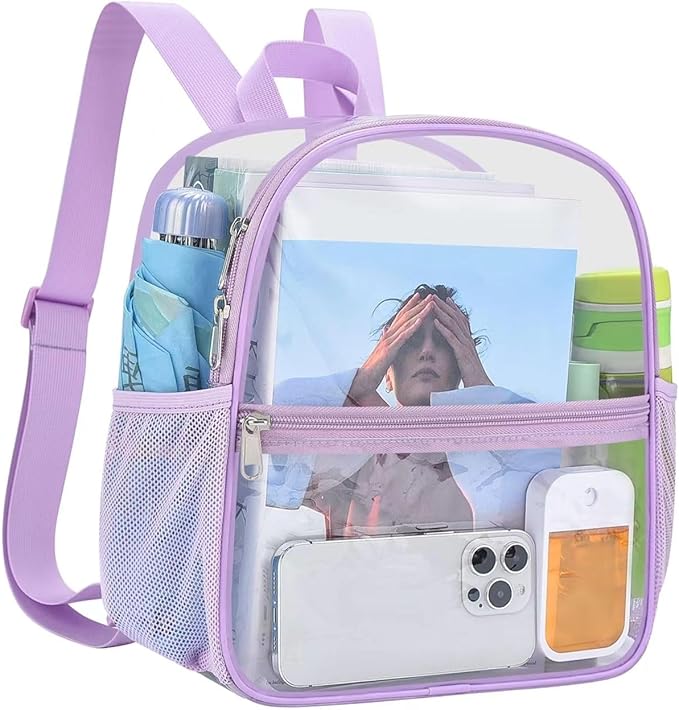 USPECLARE Clear Backpack Stadium Approved 12X11x6, Waterproof Clear Bag Stadium Backpack for Concert Work Sport Event