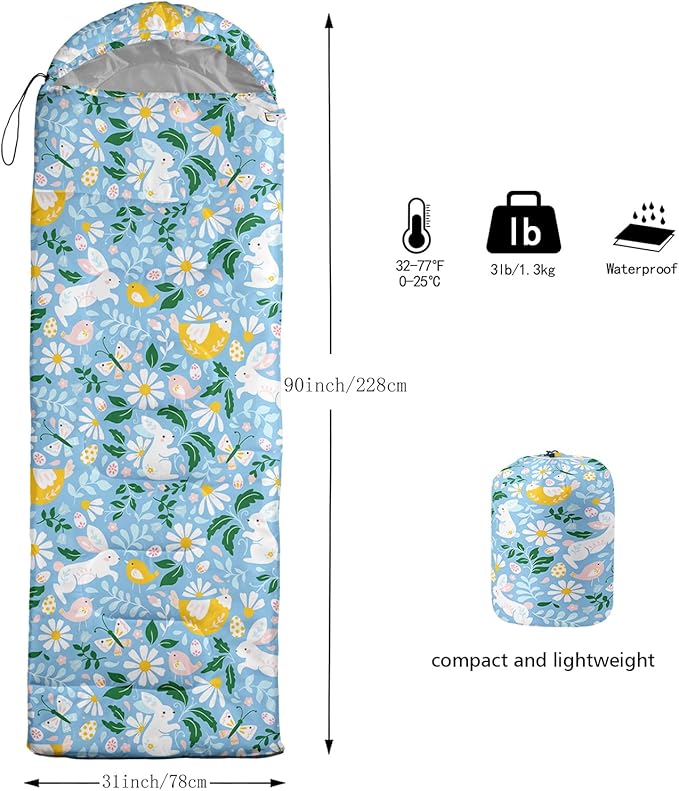 AILONEN Boys Sports Camping Sleeping Bags,Lightweight & Waterproof,3 Season Warm & Cool Weather,Black Player Basketball Sleeping Bags for Kids Adults,Travelling,Outdoors