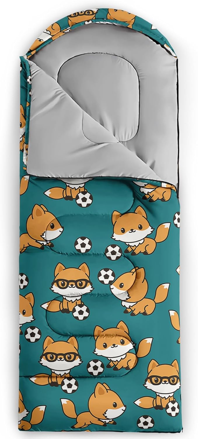 AILONEN Boys Sports Camping Sleeping Bags,Lightweight & Waterproof,3 Season Warm & Cool Weather,Black Player Basketball Sleeping Bags for Kids Adults,Travelling,Outdoors