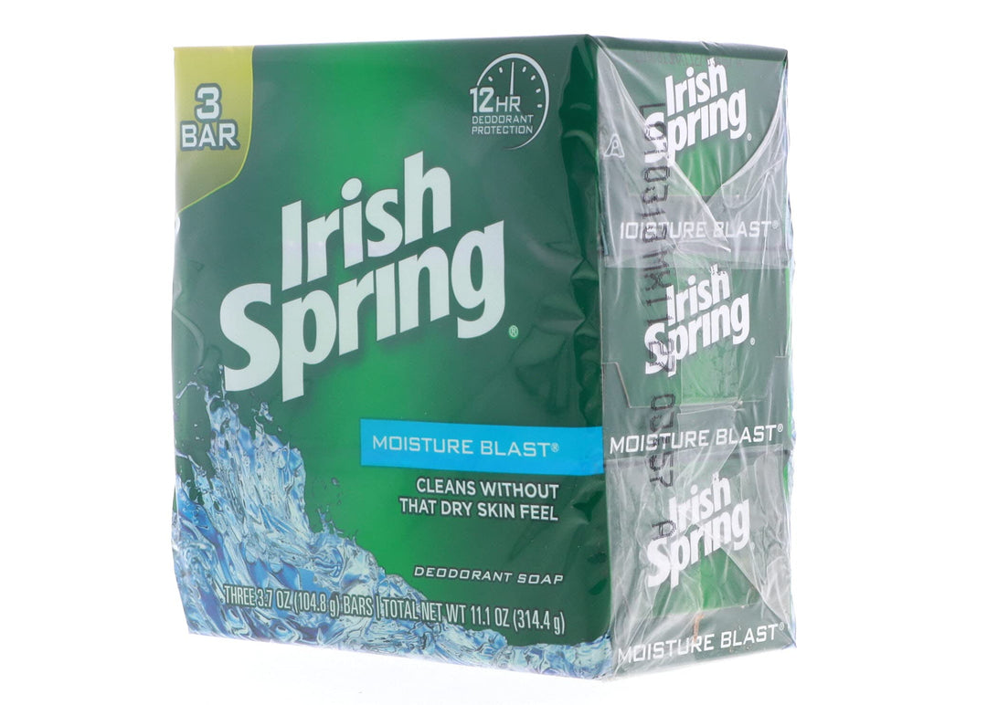 Irish Spring Deodorant Soap Moisture Blast 3.75 oz 3 bar (2 pack)