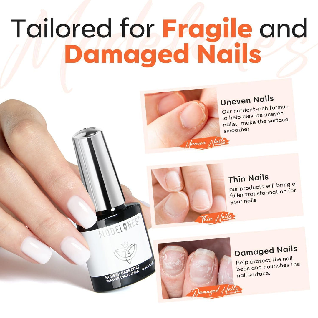 Builder Gel | Jelly Pink 6-In-1 Rubber Base Coat for Fragile Nails