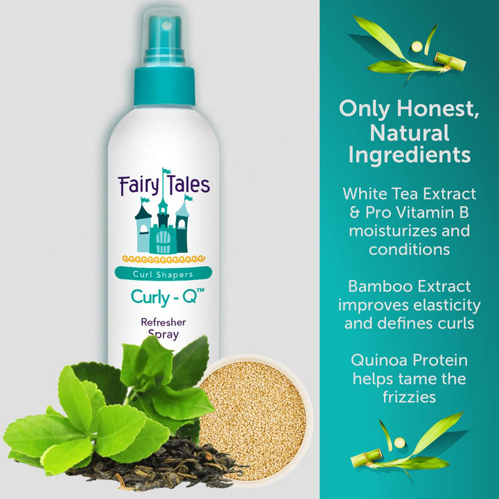 Fairy Tales Curly-Q Curl Refresher for Kids - Lightweight Spray to Define Curls, Add Bounce and Reduce Frizz - 8oz