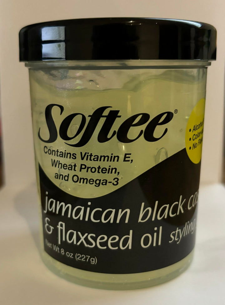 Softee jamaican black castor & flaxseed oil styling gel 8 ounce, Green, 8 Ounce