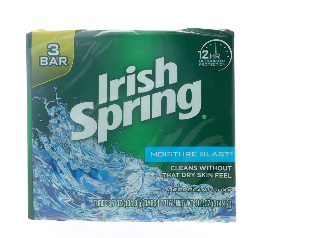 Irish Spring Deodorant Soap Moisture Blast 3.75 oz 3 bar (2 pack)