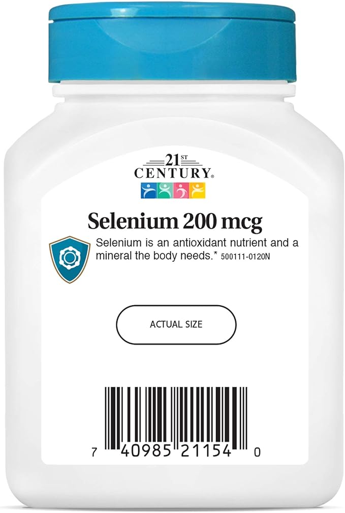 21st Century Selenium 200 mcg Capsules, 60 Count (Pack of 2)