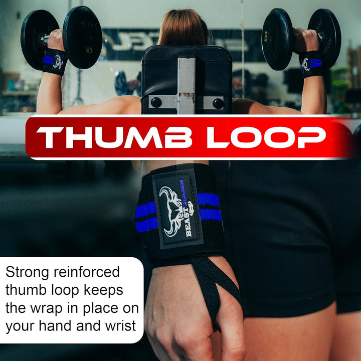 BEAST RAGE® Padded Cotton Lift Straps Lifting Wrist Straps for Weightlifting, Gym, Deadlift, Workout (Pair) Premium Lifting Straps for Gym Men and Women Soft, Supportive Wrist Pads (Navy)