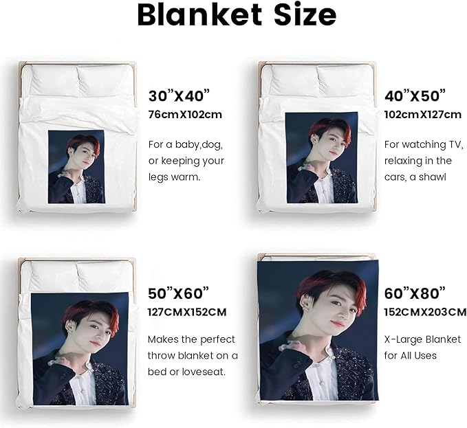 Blanket 40"X50" Soft and Comfortable Warm Fleece Throw Full Picture of Idol Group Blankets