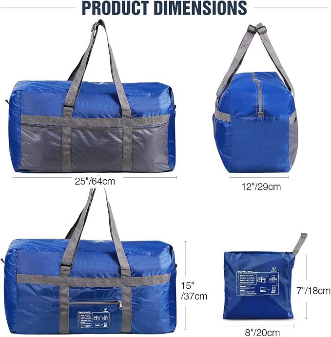 REDCAMP Foldable Travel Bag, Large Sports Bag, 75L/96L/100L, Lightweight Waterproof Tote Bag