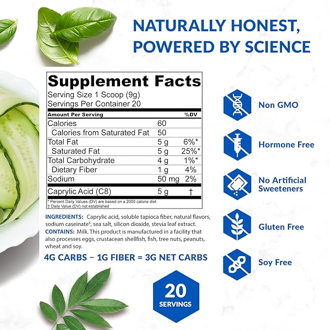 BioTrust Keto Elevate – C8 MCT Oil Powder – Ketogenic MCT Coffee Creamer, Keto Coffee Creamer – Clean Energy, Mental Focus, Clarity –100% Caprylic Acid MCT Powder, Non-GMO(French Vanilla, 20 Servings)