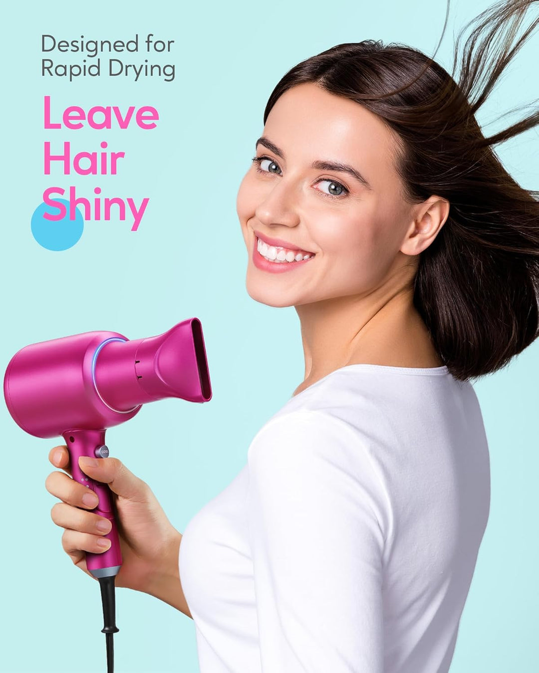 Wavytalk 1875W Ionic Hair Dryer | Diffuser & Comb for Curly Hair | Green