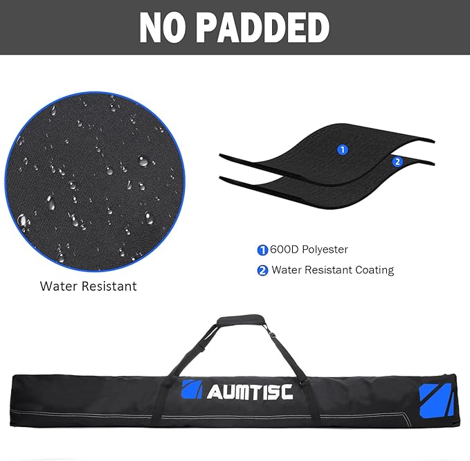 AUMTISC Ski Bag and Boot Bag Combo, Padded Ski Bags for Air Travel Flying, Adjustable Length for Skis Up to 200 cm and Boots Up to Size 13