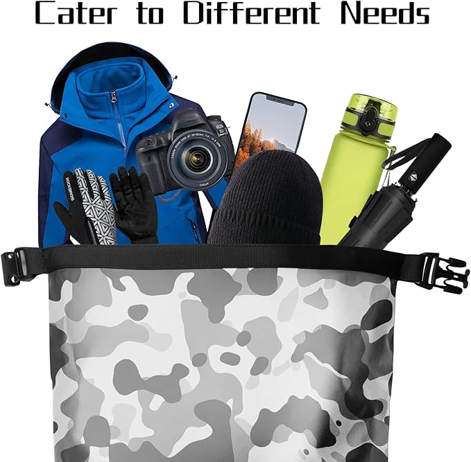 Waterproof Backpack for Men and Women - Roll-Top Floating Dry Bag Backpack for Kayaking, Rafting, Boating, Beach (Black)