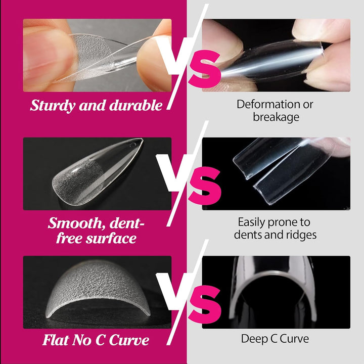 504Pcs Matte Soft Gel Toe Nail Tips | Full Cover for DIY Nail Extensions