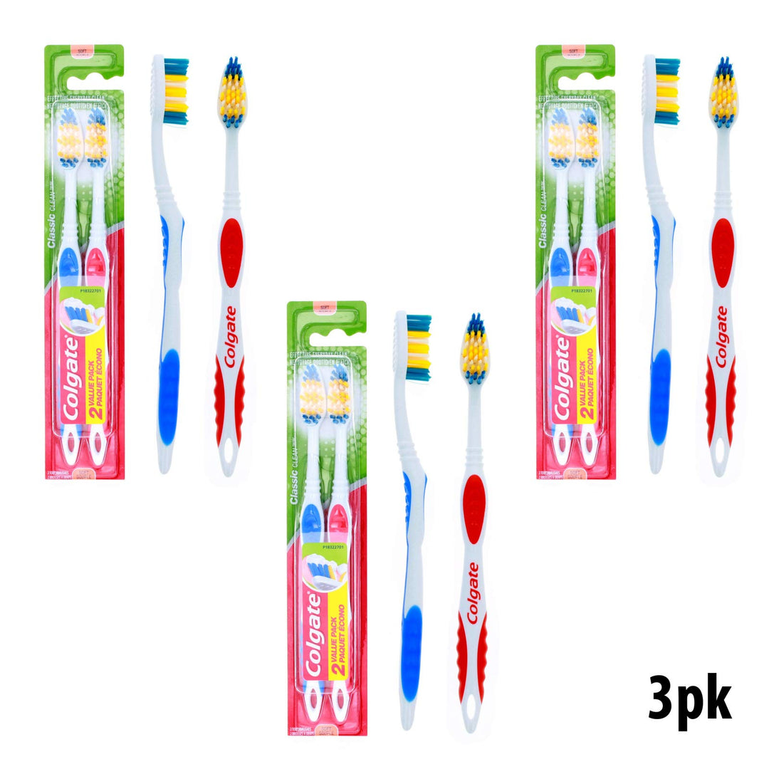 Colgate 6 Pack Toothbrushes with Tongue Cleaners