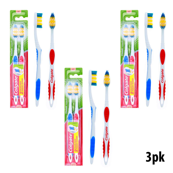 Colgate 6 Pack Toothbrushes with Tongue Cleaners