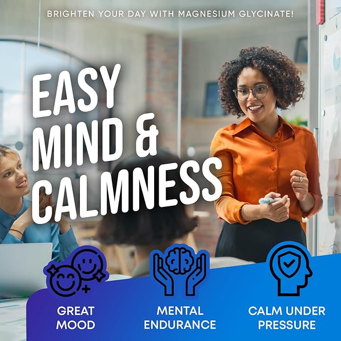 Magnesium Glycinate 500MG - Magnesium for Sleep - High Absorption Chelated Magnesium Supplement - Ashwagandha Root Extract + Manganese - Glicinato De Magnesio 400mg + 100mg 200 Vegan Capsules