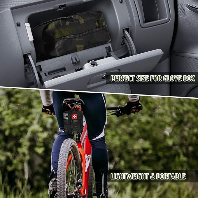 Survival First Aid Kit, 170 PCS Survival Kits,Trauma Kit with Essential Survival Gear Emergency Medical Supplies for Hiking Camping Backpacking Outdoor Adventure, Gifts for Christmas Him Dad Men