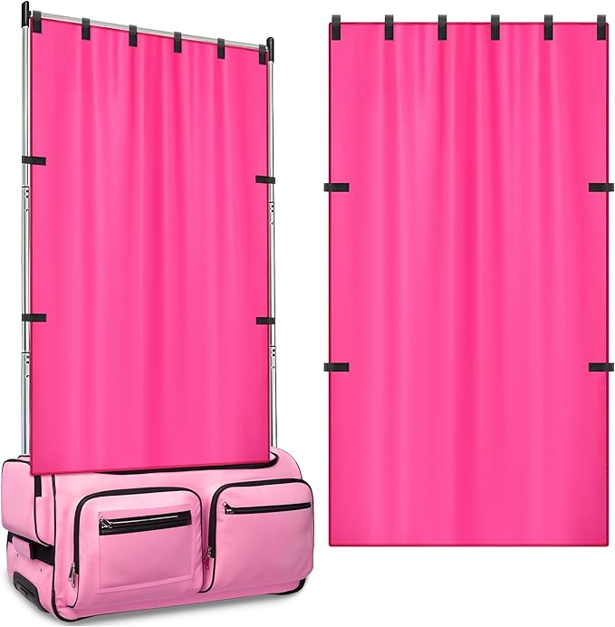 RunNico 59'' x 31.5'' Privacy Curtain for Dance Bag, Portable Dancer Changing Curtain with Storage Bag, Backstage Privacy Changing Room for Training Competition Backstage Outdoor Camping (Red)