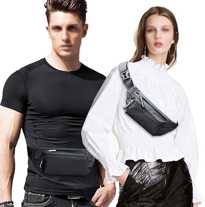 Fanny Pack Crossbody Bags for Women Girls Men Kids Shoulder, Running Belt Bag Leather Phone Pouch, Waterproof Chest Waist Bags for Travel Walking Hiking Cycling Workout Exercise Sports Pocket