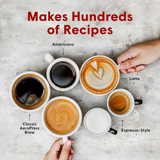 AeroPress Clear Black Coffee Press – 3 In 1 Brew Method Combines French Press, Espresso, Full Bodied Coffee Without Grit or Bitterness, Small Portable Coffee Maker for Camping & Travel, Black