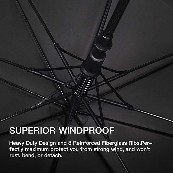 Auto Open Golf Umbrellas 62/68/72 Inch Extra Large Oversize for Business & Home, Ventilated Double Canopy Windproof Waterproof Stick Umbrella for Rain & strong wind
