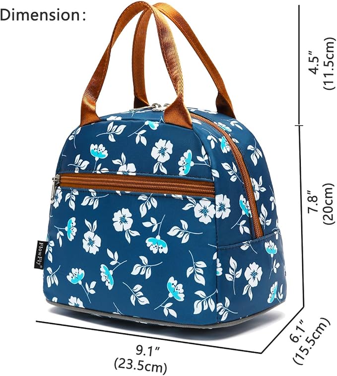 FlowFly Insulated Lunch Cooler Bag - Tote Bag Organizer for Women/Men, Floral