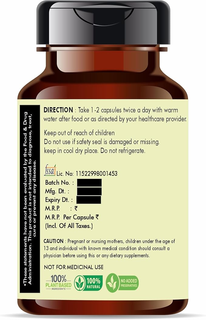 Moringa Extract 500mg - 60 Vegetarian Capsules | Moringa Oleifera | All Natural | 100% Vegan | Gluten-Free | GMP Certified.