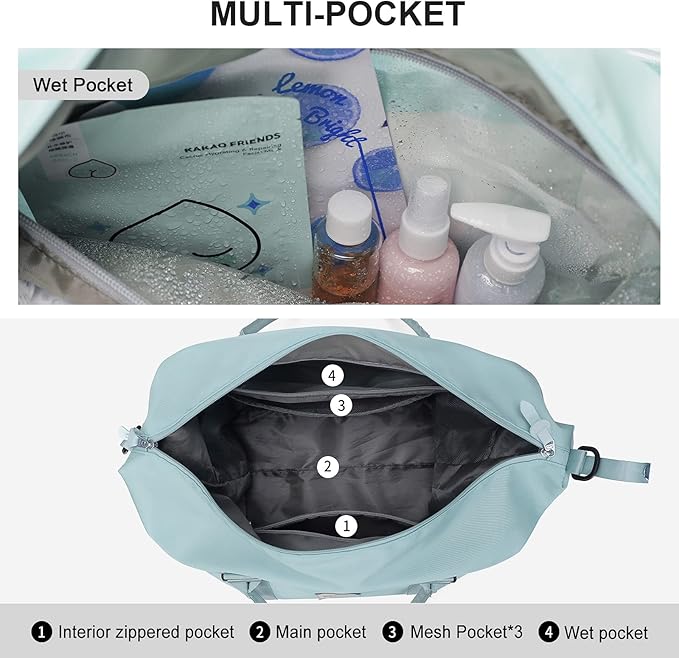 Travel Duffel Bag,Sports Tote Gym Bag,Shoulder Weekender Overnight Bag for Women