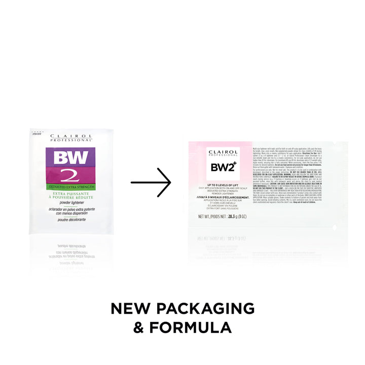 Clairol Professional BW2+ Dedusted Extra Strength Powder Lightener for Hair Highlights, 1 oz.