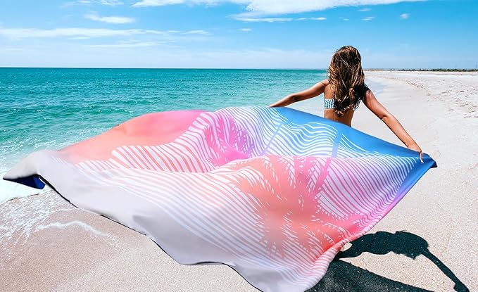 Beach Blanket Waterproof Sandproof Beach Mat 79" X 83" /10'x9'for 2-8 Adults Quick Drying Outdoor Picnic Mat Beach Accessories for Travel, Camping, Hiking