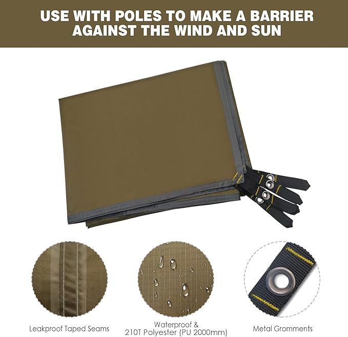 Gold Armour Tent Footprint, Camping Tarp Waterproof Ultralight - 84x60in | 84x84in | 84x96in | 82x106in | 120x108in | 120x120in | 120x144in Floor and Ground Tarps for Camping (OD Green 84x84in)