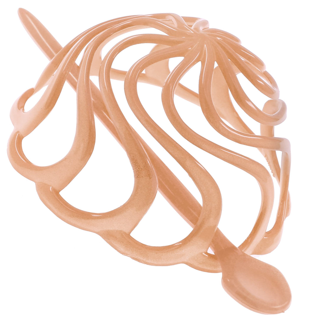 Camila Paris Cp2891 French Hair Bun Clip - Beige Round Dome Cap Holder For Women'S Updo Styling, No Slip And Durable, Made In Fr