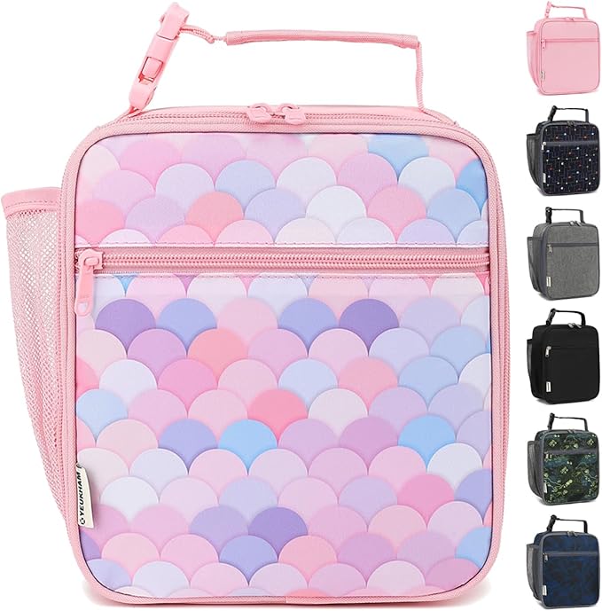 Lunch Box for Kids Boys Girls Men Women, Insulated Small Soft Cooler Lunch Bag Kit for School Work Picnic Travel - Reusable Portable lunchbox, Colorful