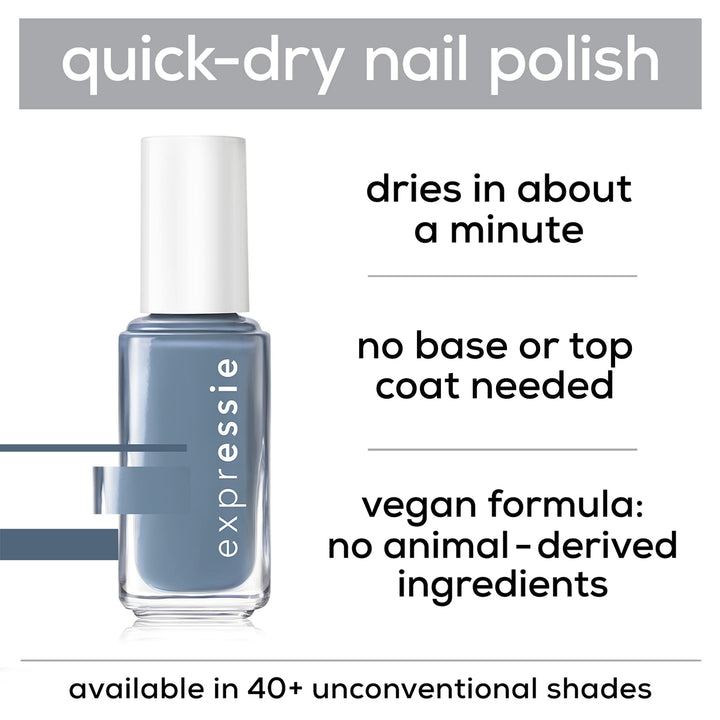 essie Expressie Nail Polish, Quick-Dry Plum Purple Nail Polish, Vegan, Scoot Scoot, 0.33 fl oz