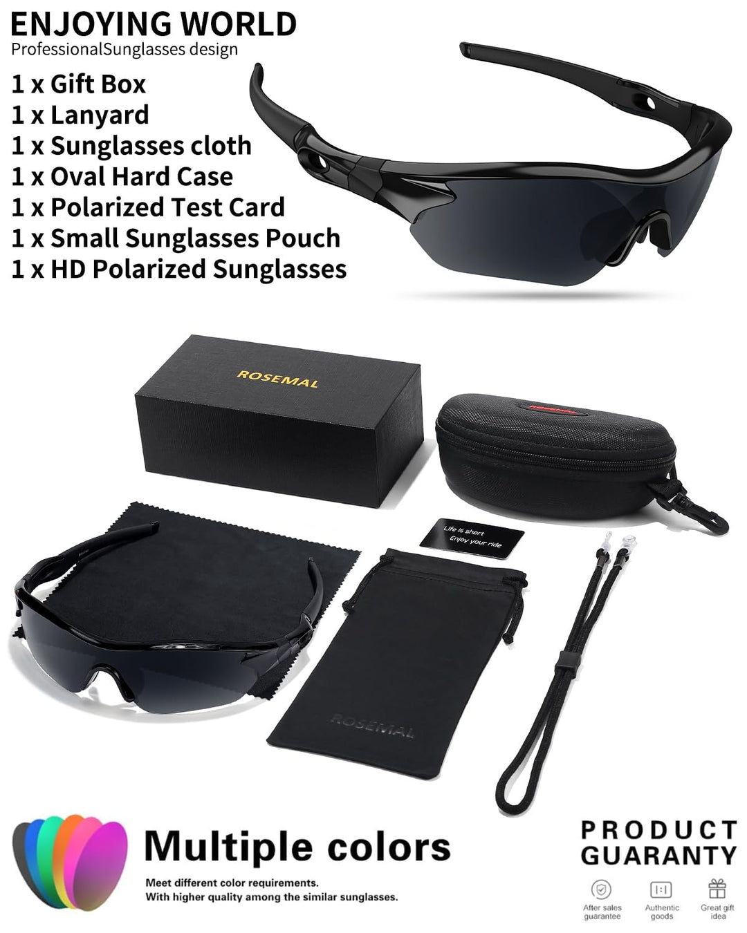 Polarized Sports Sunglasses for Men Women Youth Baseball Running Fishing Tennis Golf Cycling Driving Motor TAC UV400 TR90