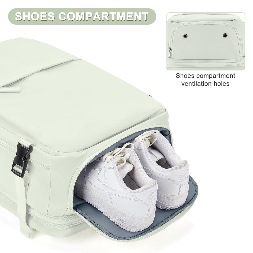 Expandable Backpack For Traveling On Airplane Travel Backpack For Women Men Airline Approved Carry On Bags For Airplanes Gym Bag With Shoe Compartment Waterproof Hiking Backpack College Travel Bag