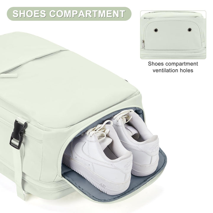 Expandable Backpack For Traveling On Airplane Travel Backpack For Women Men Airline Approved Carry On Bags For Airplanes Gym Bag With Shoe Compartment Waterproof Hiking Backpack College Travel Bag