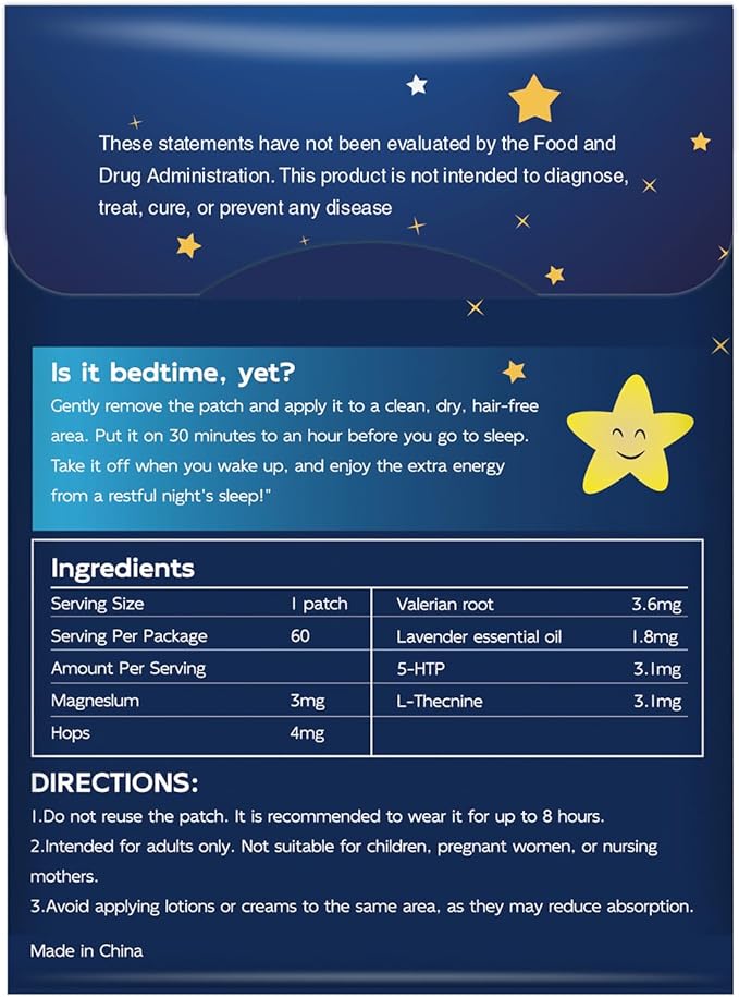 Sleep Patches for Adults Extra Strength 60 Pack，Natural Sleep Aid Patches for Deep Sleep, Sweet Dream Patches for Women & Men, Nighttime Sleeping Stickers for Night Comfort Rest