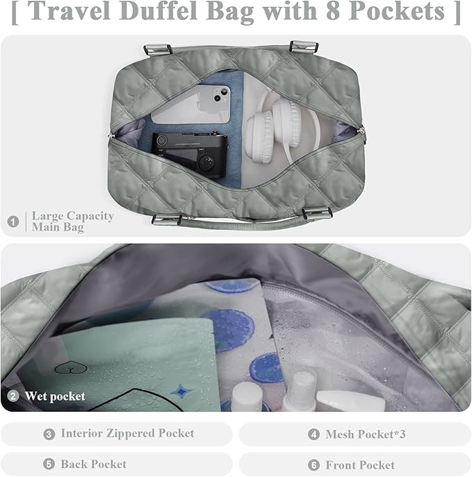 Travel Duffel Bag,Sports Tote Gym Bag,Shoulder Weekender Overnight Bag for Women