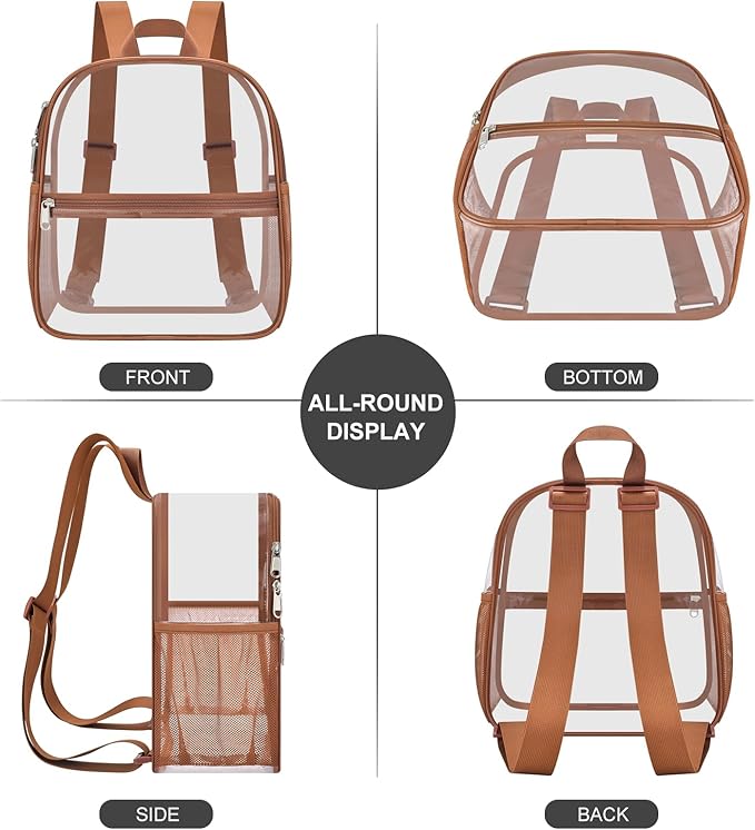 USPECLARE Clear Backpack Stadium Approved 12X11x6, Waterproof Clear Bag Stadium Backpack for Concert Work Sport Event